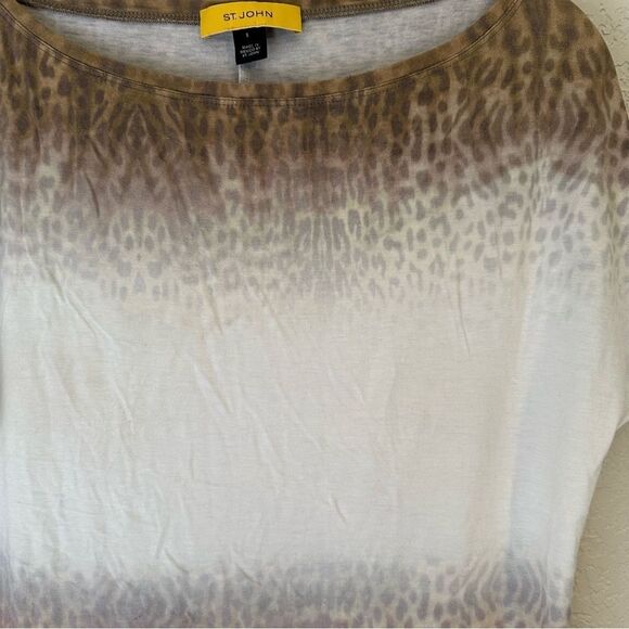 ST. JOHN Ombre Animal Print  Super‎ Soft Top Size S Oversized - Picture 8 of 10